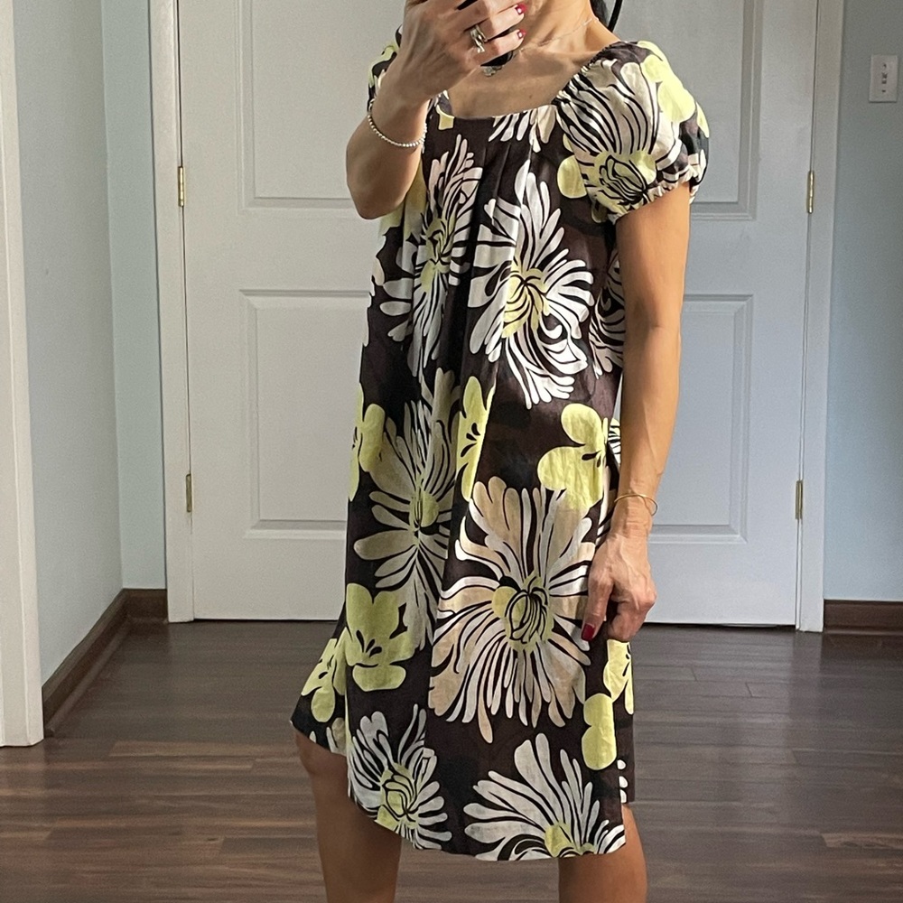 Chelsea & Theodore 100% Linen Floral Cap Sleeves Dress size 8 - Picture 4 of 11